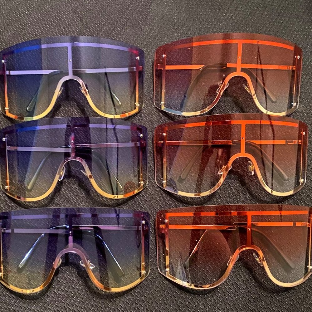 3 Pair of Oversized Frameless Sunglasses